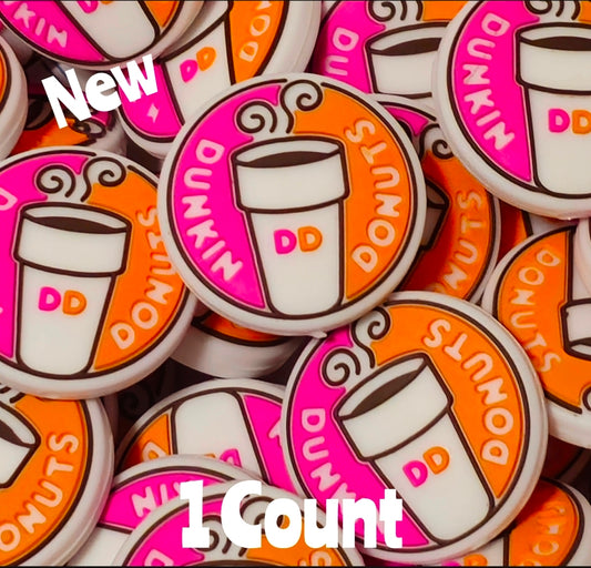 New 1 Count Focal Bead Dunkin Donuts