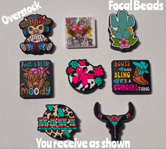 Overstock 8 Count  Focal Bead Set  As Shown