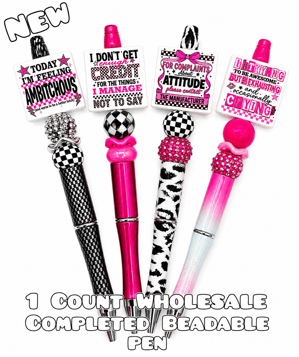 Wholesale 1 Count Beadable Pens Sassy Sarcastic