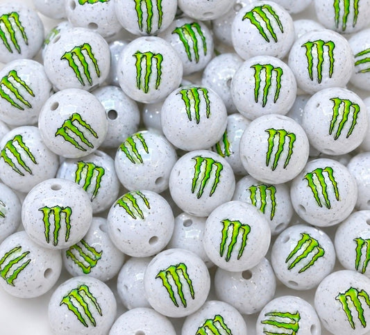 New 1 Count Shop Exclusive DIY Silicone Beads 15mm printed Shiny Glossy Beads