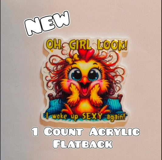 Acrylic Flatback- Acrylic Planer Resin Charm- Chicken