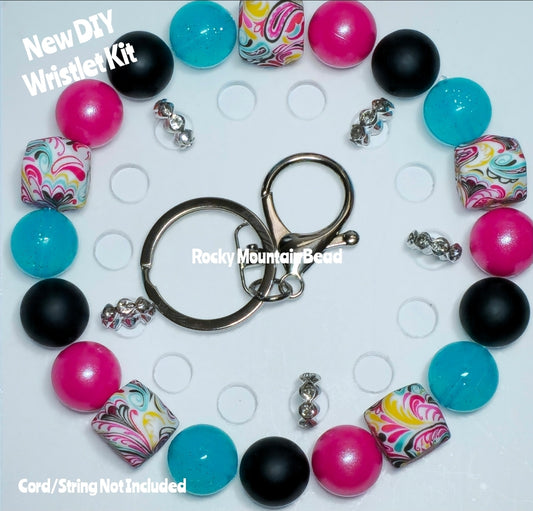 New 1 Count DIY Deluxe Beadable Wristlet Kit- Multi Paisley Beads- Beadable Accessories