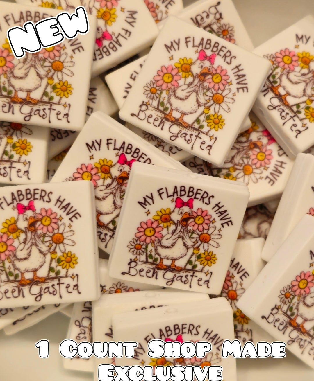 New 1 Count Focal Bead Flabbers are gasted goose. Pen is example bead only