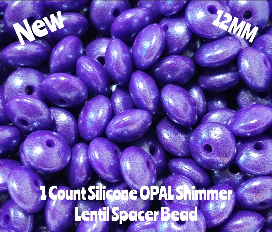 New 1 Count Opal Shimmer Lentil Spacer Beads Multiple Color Options