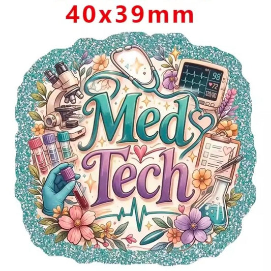 Glitter Acrylic Flatback- Acrylic Planer Resin Charm Medical