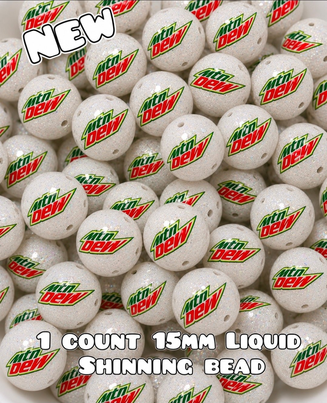 1 Count New Release Silicone Focal Bead Bow GLOSSY FINISH Exclusive 3 options Mountain Dew