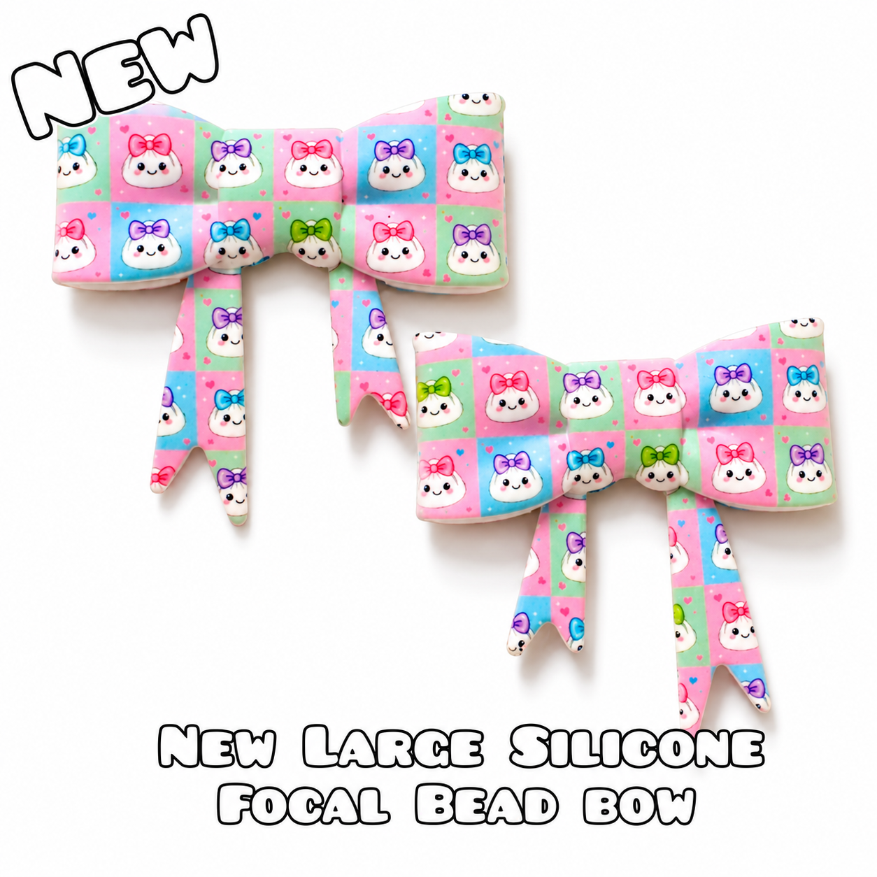 1 Count New Release Silicone Focal Bead Bow Exclusive
