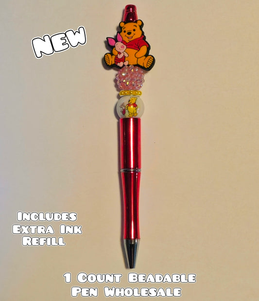 Wholesale Beadable Pens 1 Count Pooh Piglet Style Completed Pen