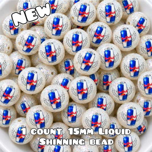 New 1 Count Shop Exclusive DIY Silicone Beads 15mm printed Shiny Glossy Beads