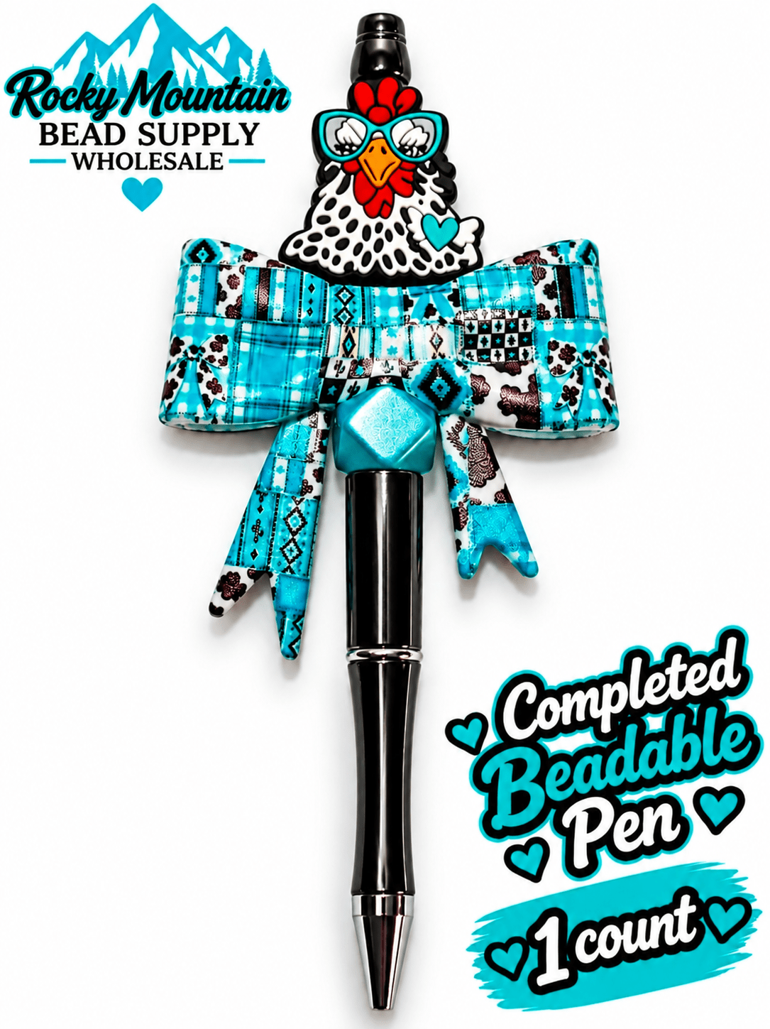 New 1 Count Completed Beadable Pen Exclusive Design  Wholesale Western Chicken