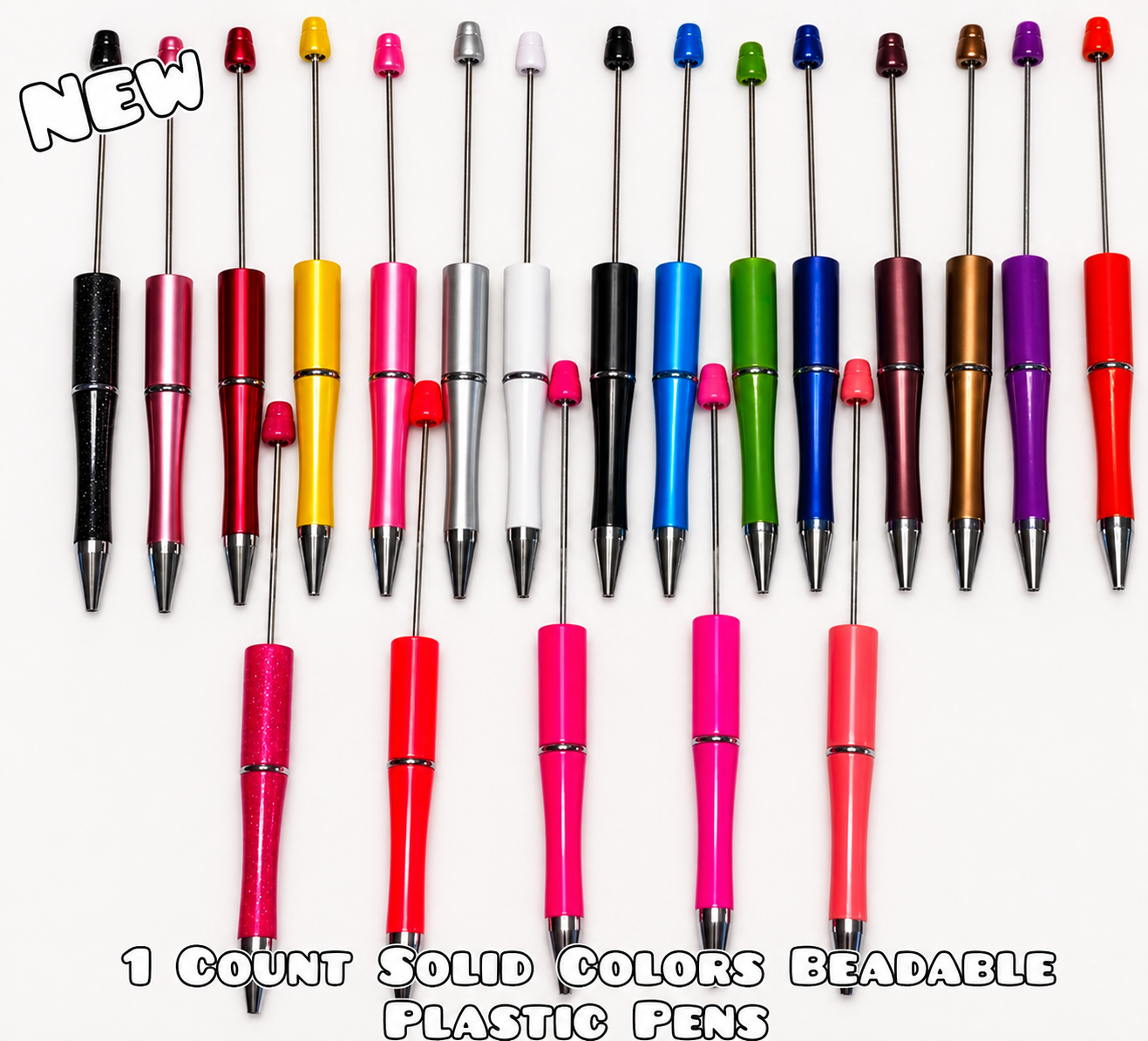 1 Count Solid Beadable Pen Blanks. Bead Accessorie Blanks