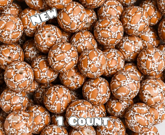 New 1 Count DIY Silicone Beads 15mm printed Shop Made Football