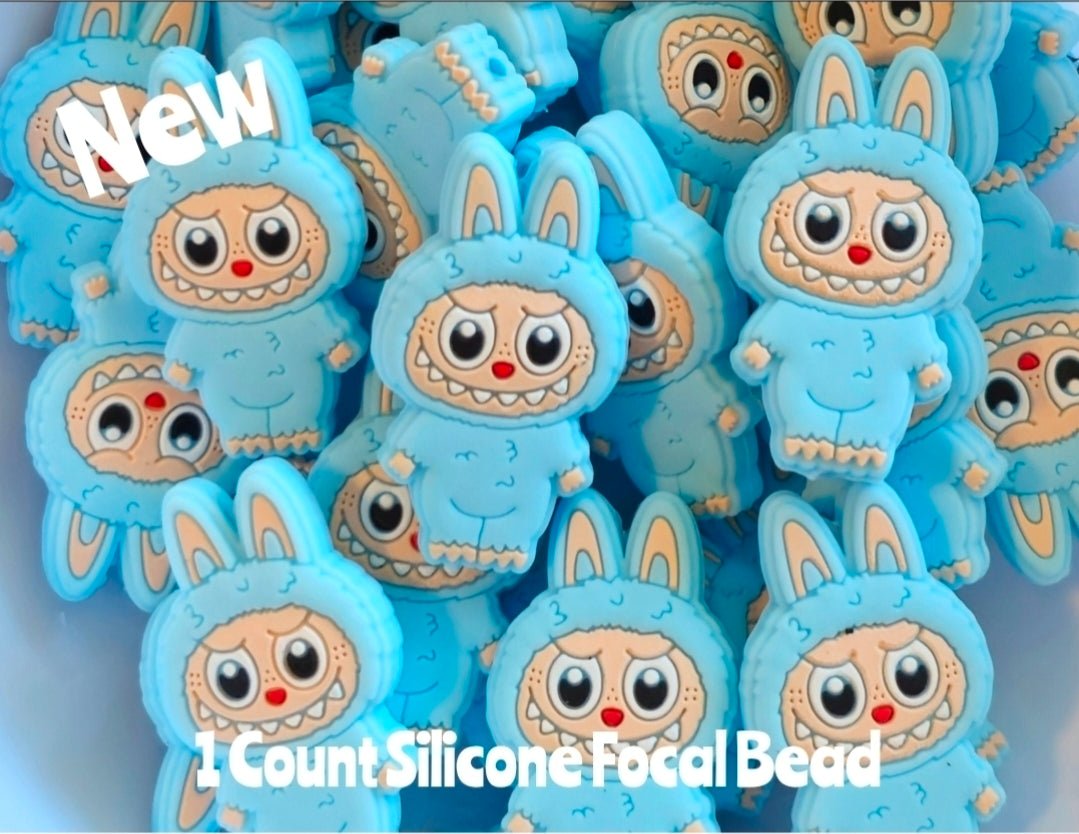 New 1 Count Focal Bead Labubu Silicone Beads