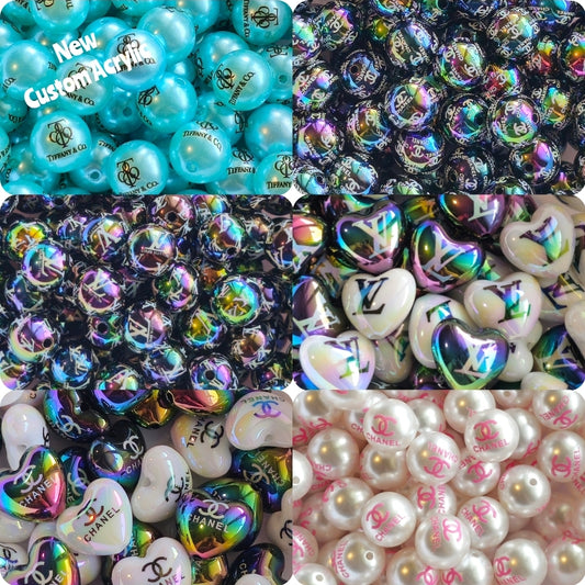 New Custom 16MM and 25MM Acrylic Opal UV beads LUXURY Designer beads