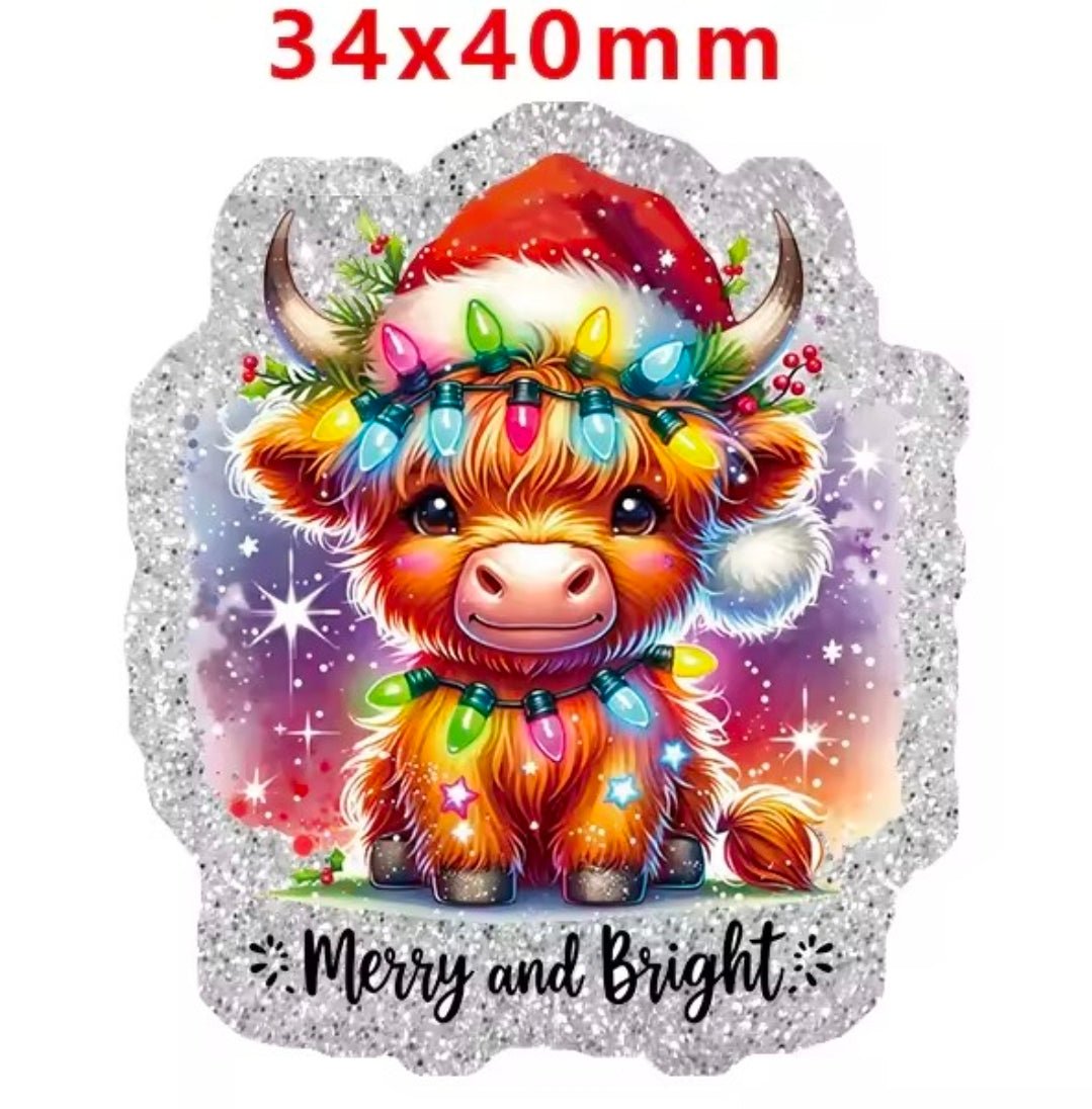 New 1 Count Glitter Acrylic Christmas