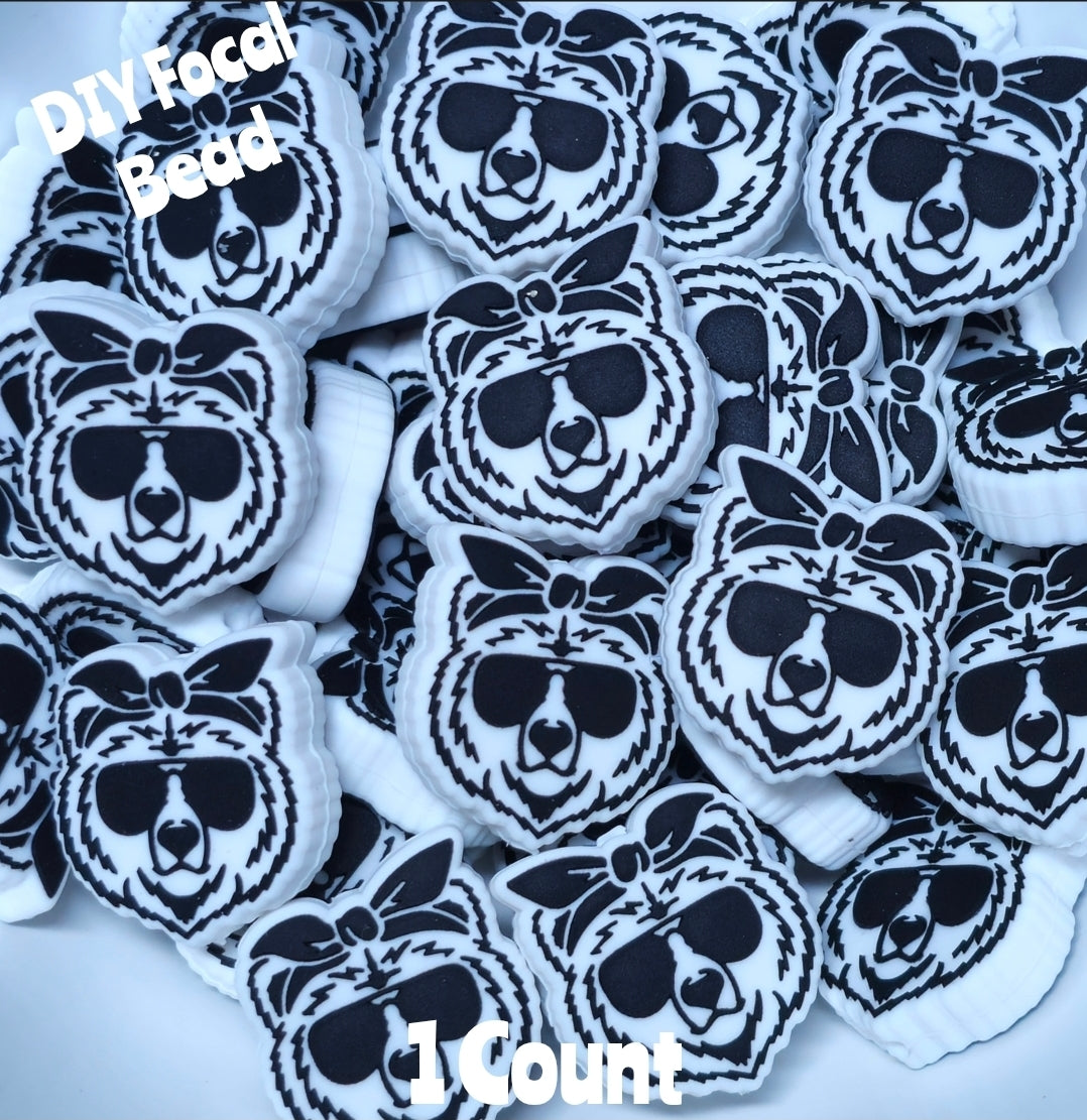 DIY Focal Bead 1 Count Craft Supplies Mama Bear Bow