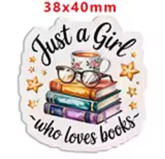 Glitter Acrylic Flatback- Acrylic Planer Resin Charm- Books