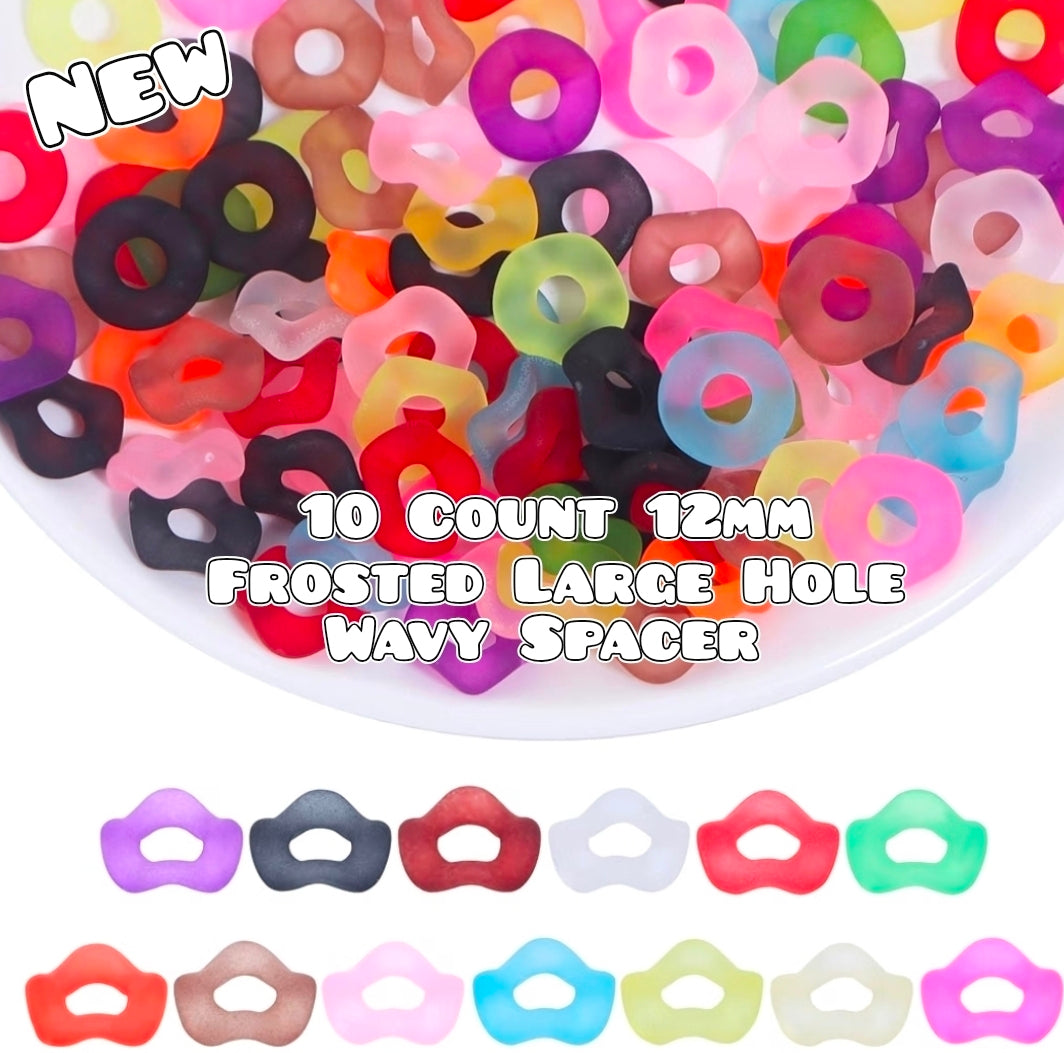 10 Count Large Hole Wavy Spacers 12mm