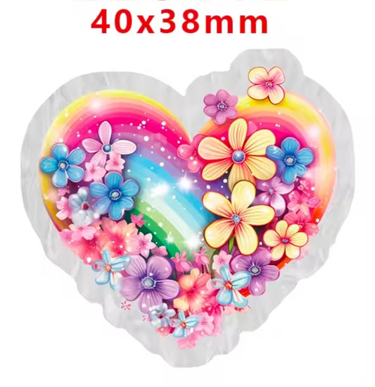 New 1 Count Glitter Acrylic Flatback Multiple Uses Acrylic Craft Supplies Hearts
