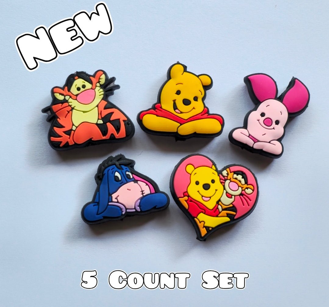 New 5 Count Focal Bead Set Character Pooh & Friends