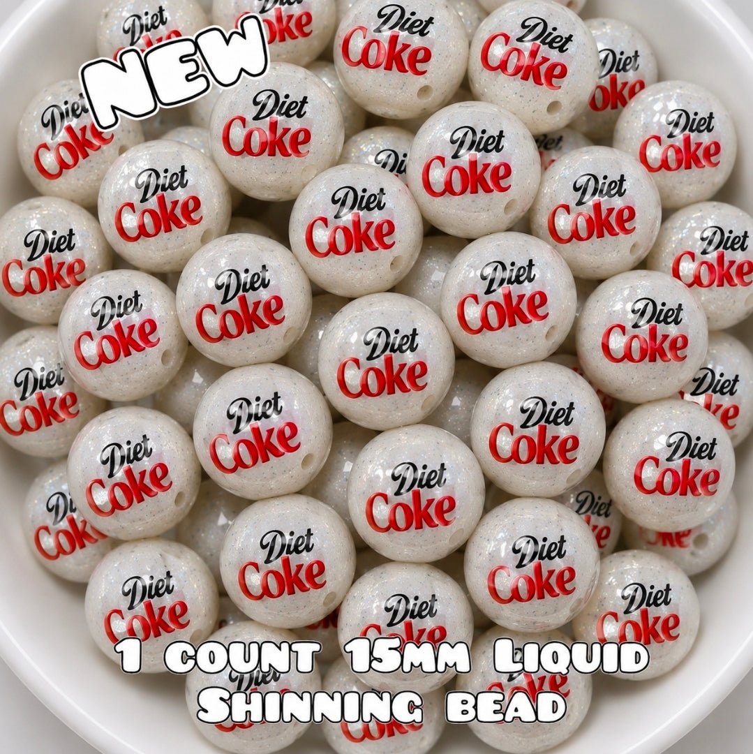 1 Count New Release Silicone Focal Bead Bow GLOSSY FINISH Exclusive 3 options Diet Coke