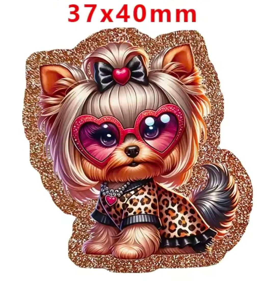 New 1 Count Glitter Acrylic Flatback Multiple Uses Acrylic Craft Supplies Dog