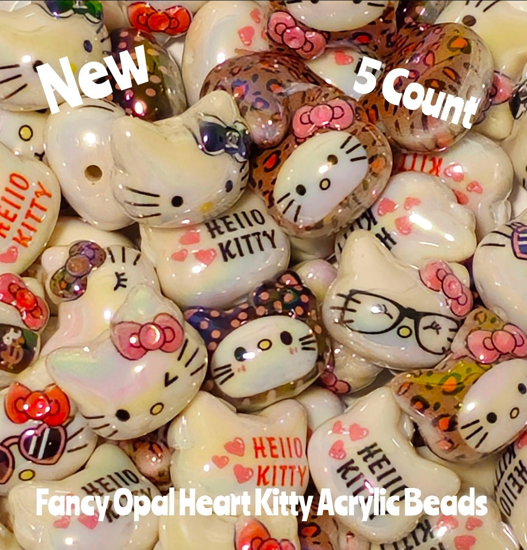 New 5 Count Fancy 24MM DIY Acrylic Beads Character Hello Kitty Craft Supplies