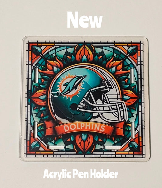 NEW Acrylic Pen Holder Box 1 Count Football. Read description for directions and special handling.