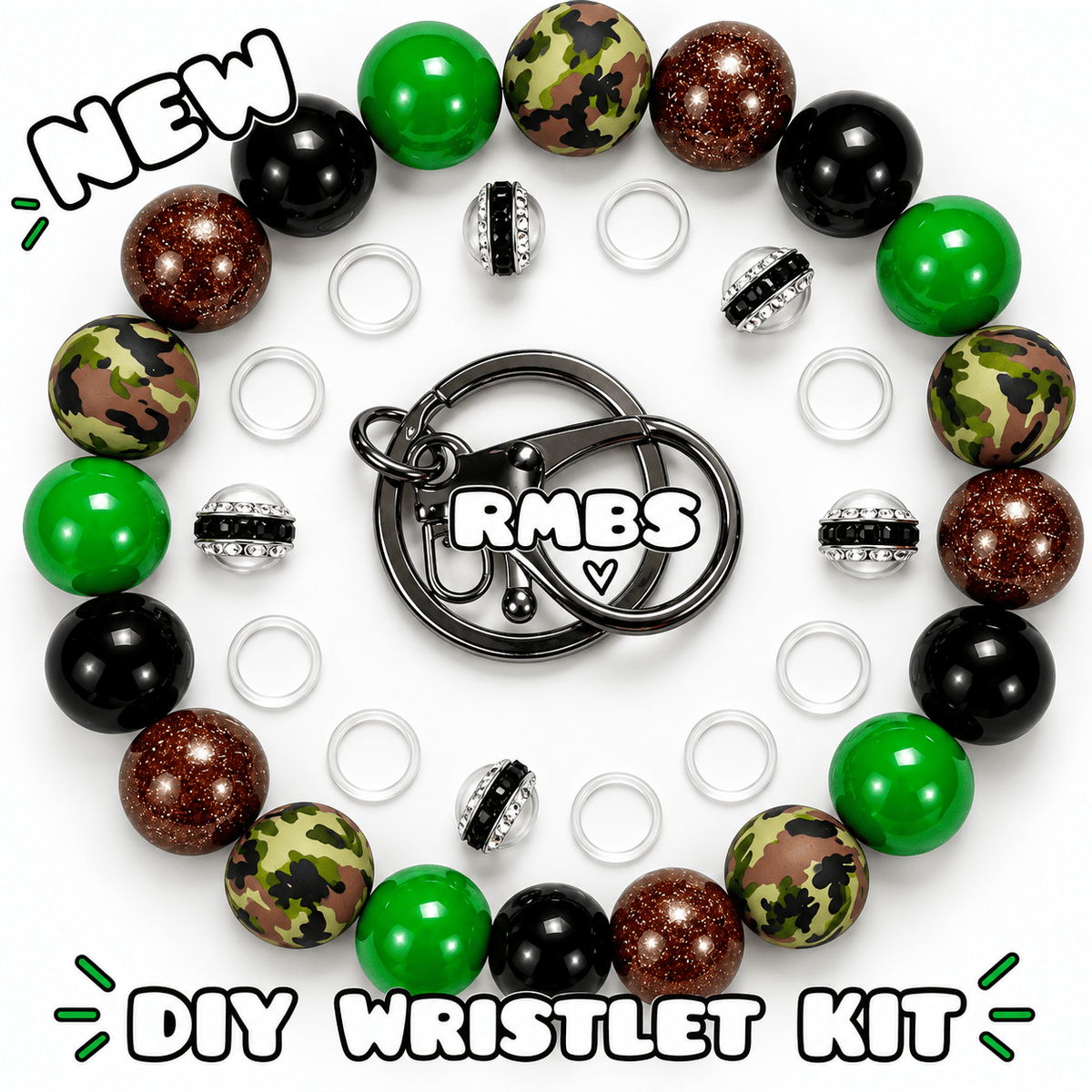 New 1 Count DIY Deluxe Beadable Wristlet Kit