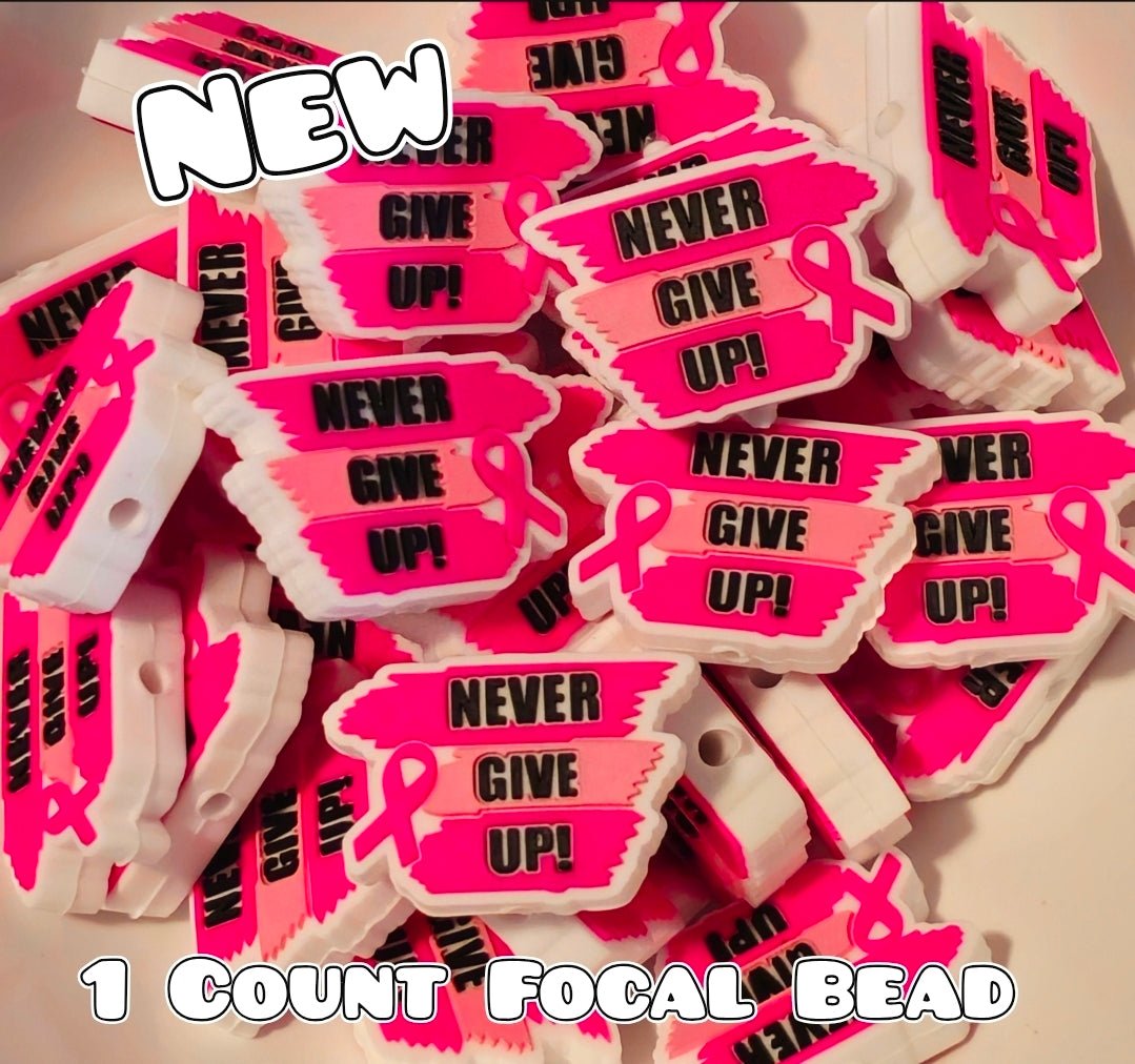 1 Count Focal Bead Breast Cancer Never Give Up