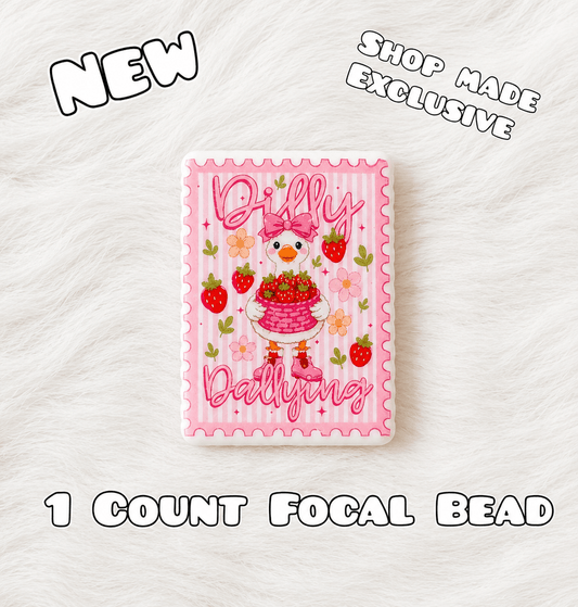 New 1 Count Focal Bead Goose Strawberry Dilly Dallying.