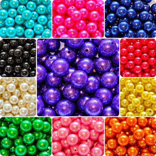 New Colors 1 Count GLITTER 20MM Acrylic Beads Craft Supplies