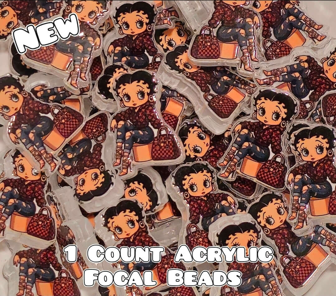 Luxury ACRYLIC Focal Bead 1 COUNT Betty Boob Beadable Accessories