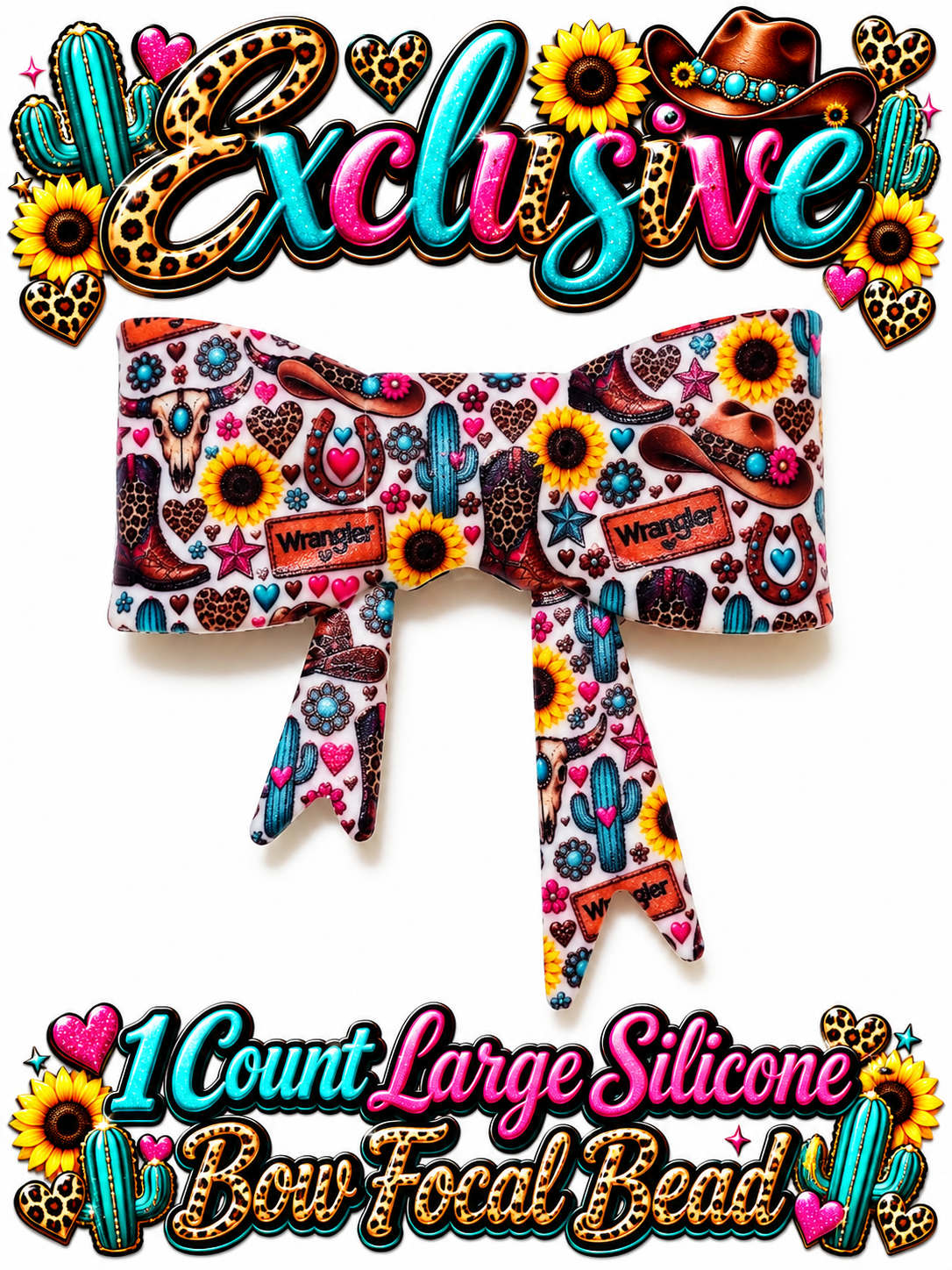 New Shop Exclusive 1 Count Large Silicone Bow WRANGLER