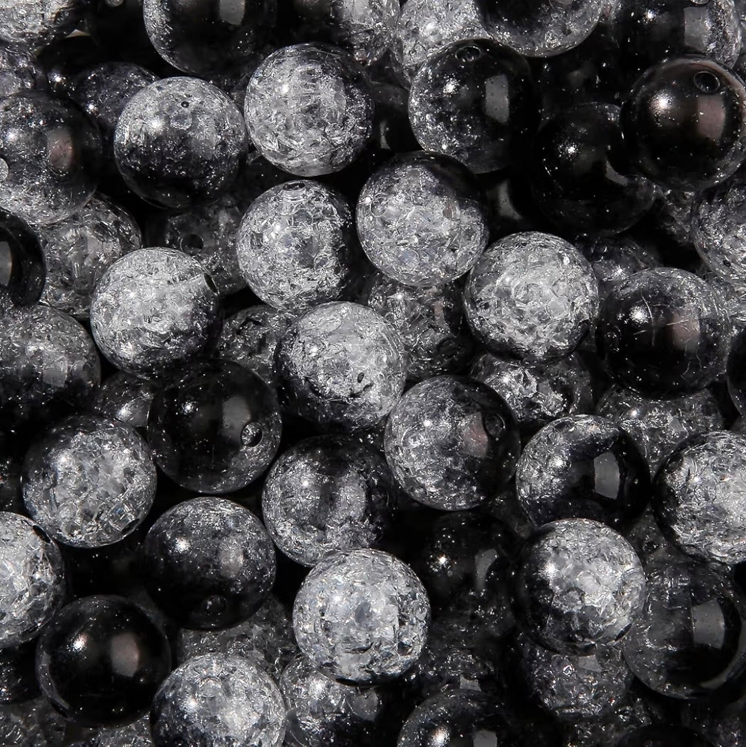 10 count 16MM Acrylic Ombre Sparkle Crackle Beads 2 Toned