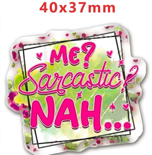 Glitter Acrylic Flatback- Acrylic Planer Resin Charm Sarcastic