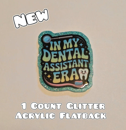 Glitter Acrylic Flatback- Acrylic Planer Resin Charm- Dental