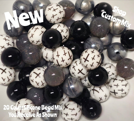New 15mm Religious SILICONE Bead Mix 20 count. DIY Bead Craft Supplies