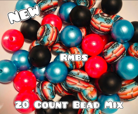 20 Count Silicone Bead Mix Country Longhorn
