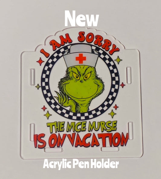 NEW Acrylic Pen Holder Box 1 Count Grinch.  Read description for directions and special handling.