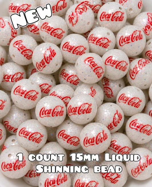 New 1 Count Shop Exclusive DIY Silicone Beads 15mm printed Shiny Glossy Beads