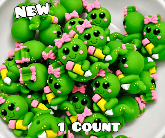 New 1 Count Focal Bead 3D Caterpillar Girl School