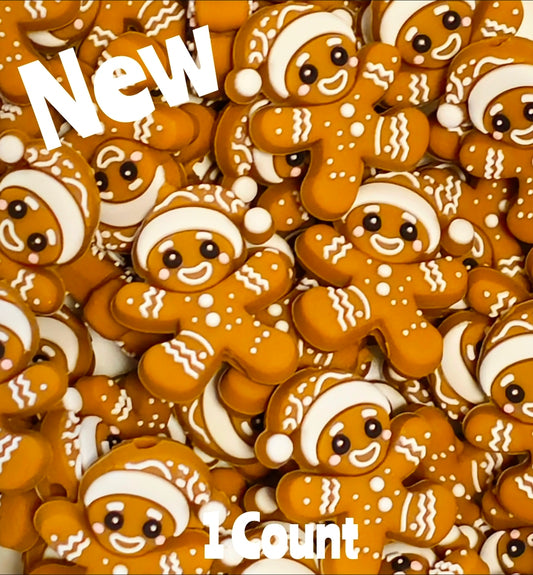New Boy Ginger Bread Christmas 1 Count Focal Bead