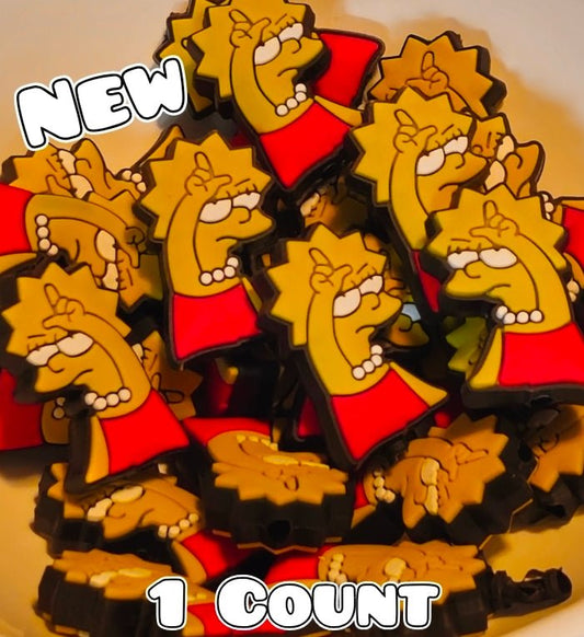1 Count Focal Bead Simpsons Lisa