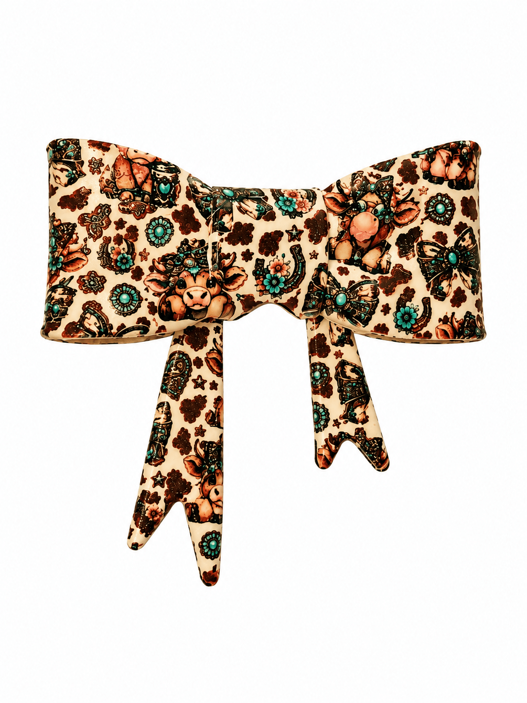 1 Count New Release Silicone Focal Bead Bow Exclusive Western Bows Cows 3 options