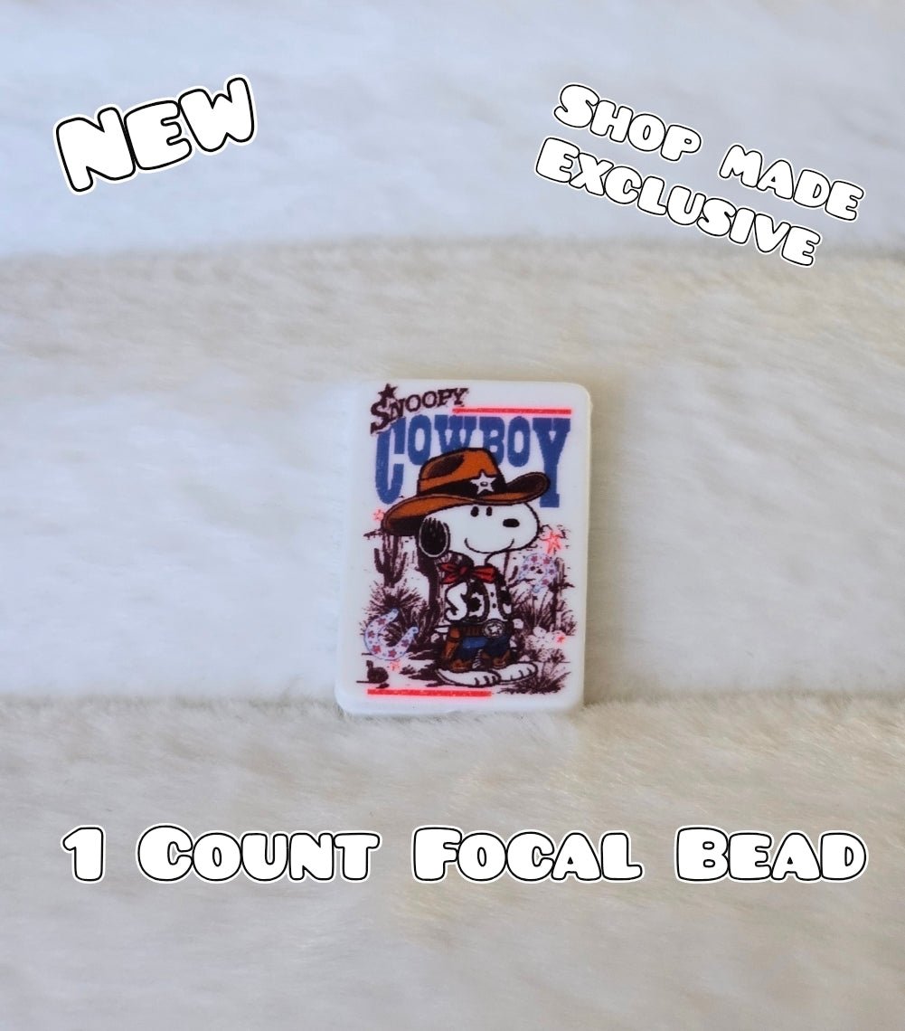 New 1 Count Focal Bead Snoopy. Pen is example bead only