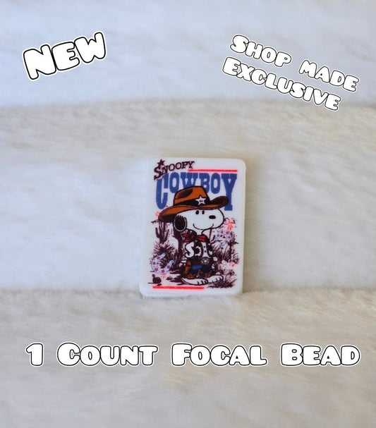New 1 Count Focal Bead Snoopy. Pen is example bead only