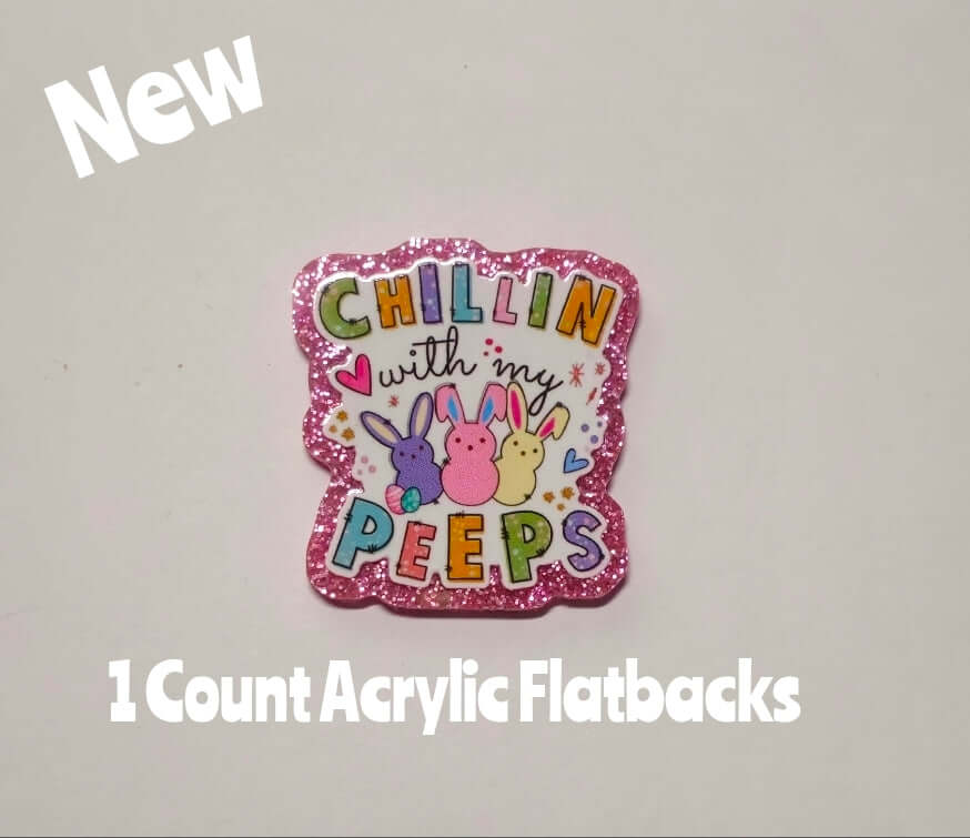 New 1 Count Glitter Acrylic Flatback Peeps
