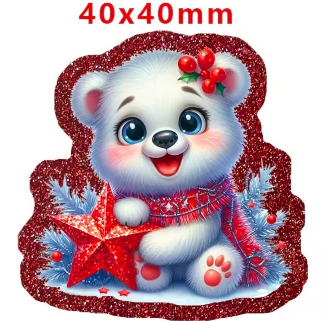 New 1 Count Glitter Acrylic Christmas