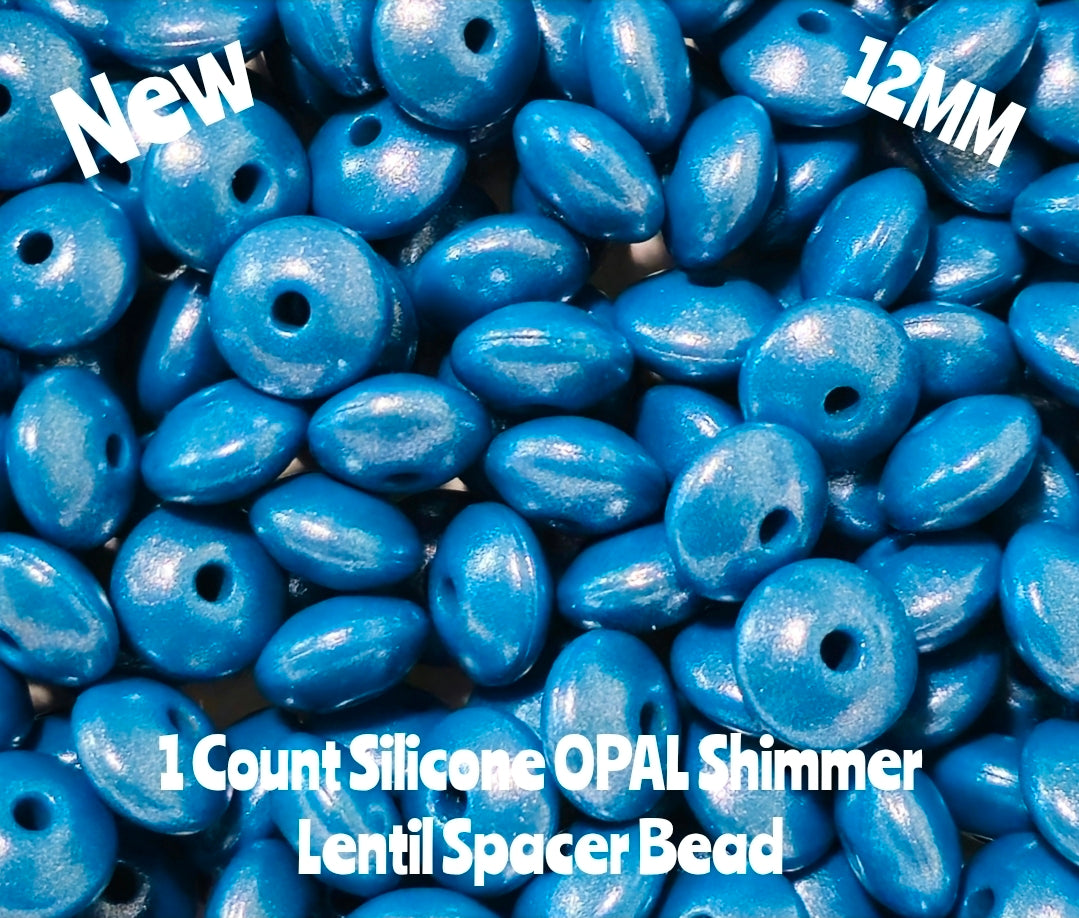 New 1 Count Opal Shimmer Lentil Spacer Beads Multiple Color Options